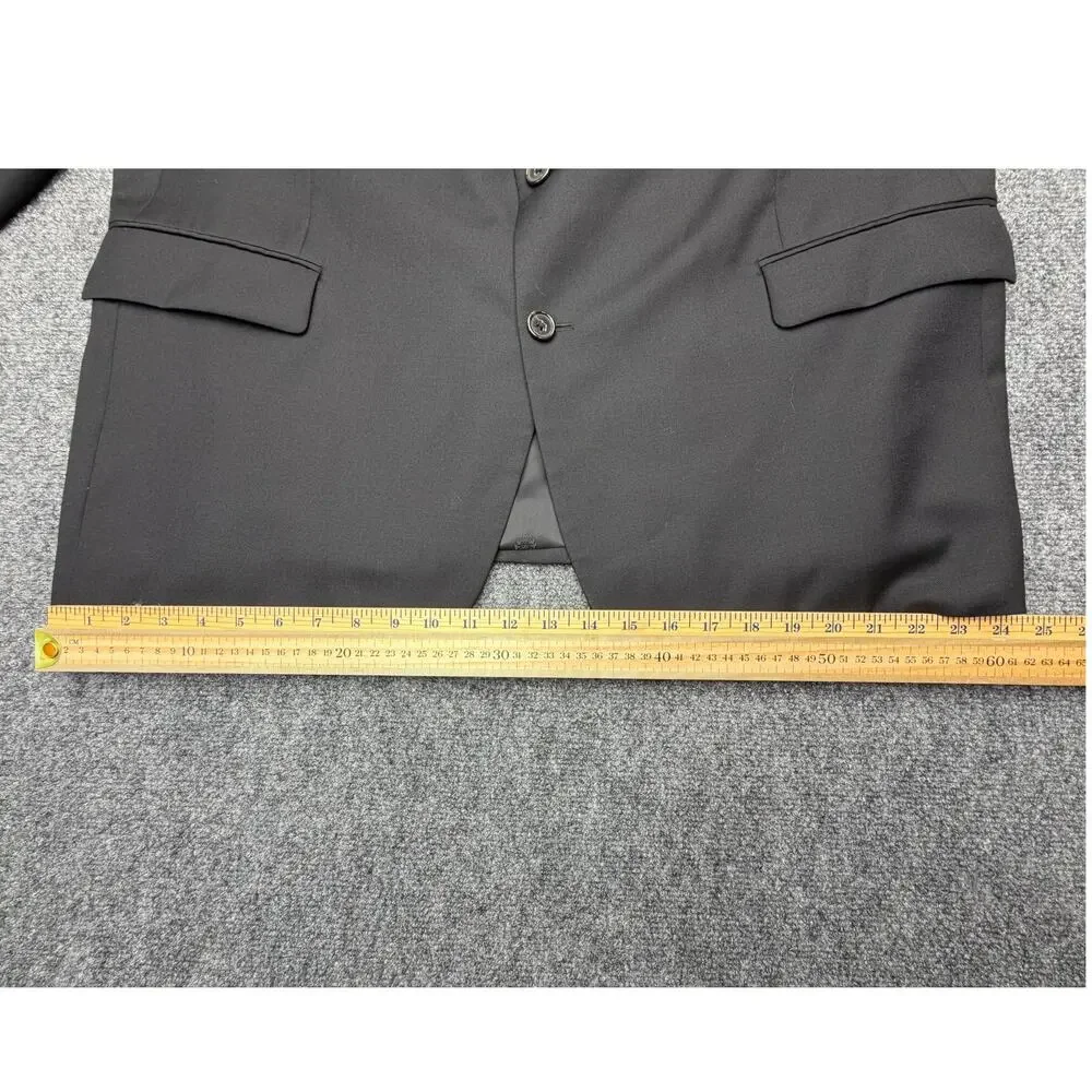 Lauren Ralph Lauren Mens 48L Black Wool Blend Sport Coat Stretch Blazer